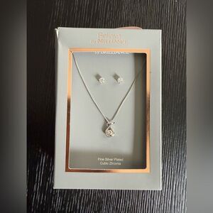 Believe by Brilliance Silver Plated Necklace and Earring Set